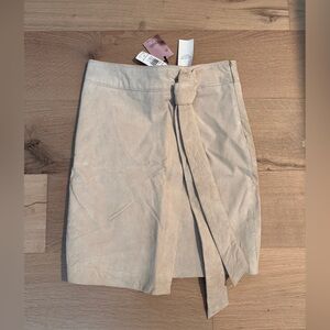 NWT Miss Selfridge 100% Real Leather Tan Wrap Skirt